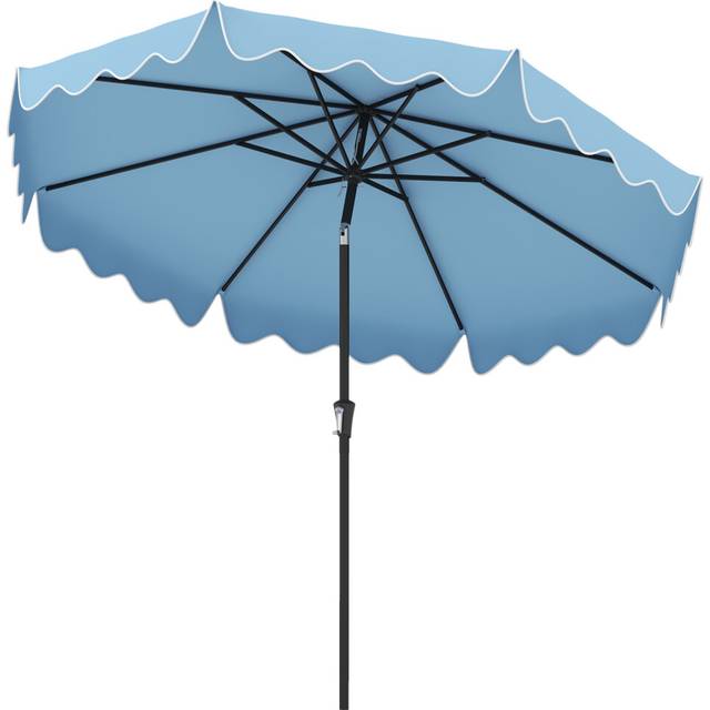 9 FT Patio Umbrella Outdoor Heavy-Duty 2-Tier Market Table Umbrella - Navy - One Size