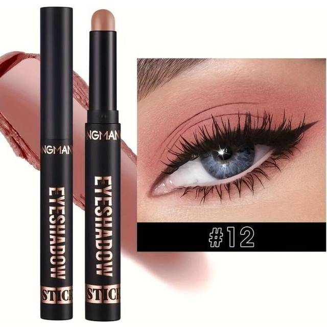 (12#) Eye Shadow Stick Waterproof Eyeshadow Stick Long Lasting Shimmer Glitter Eyeshadow Crayon Pigmentation Makeup Eyeshadow Pencil