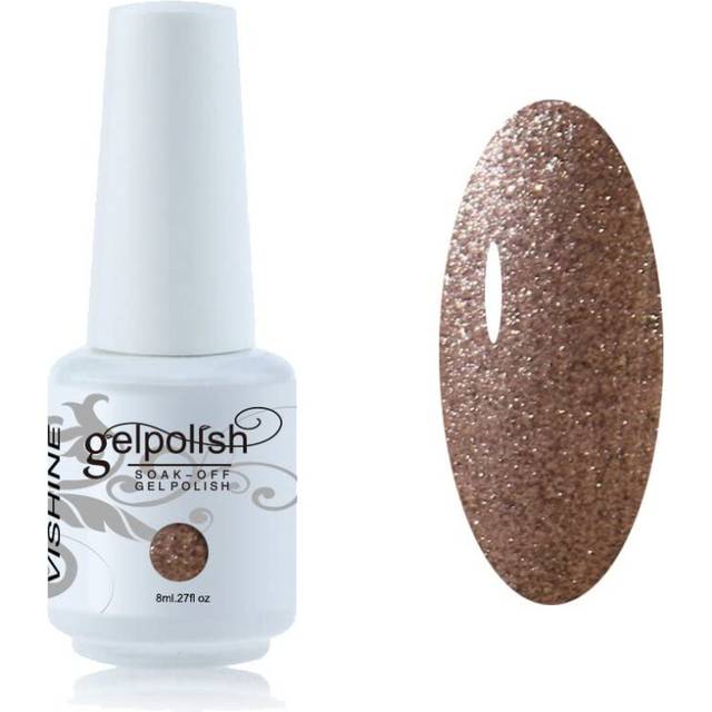 Vishine 8ml Gelpolish Gel Nail Polish Lacquer Shiny Color Soak Off UV LED Manicure Gold #1591