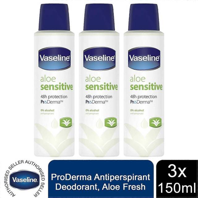 Vaseline ProDerma Antiperspirant Deodorant, Aloe Fresh, Pack of 3, 150ml