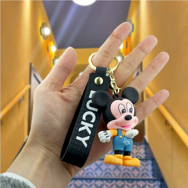 (Mickey) Adorable Keychain Mickey Minnie Donald Duck Rubber Cartoon Bag Ornament