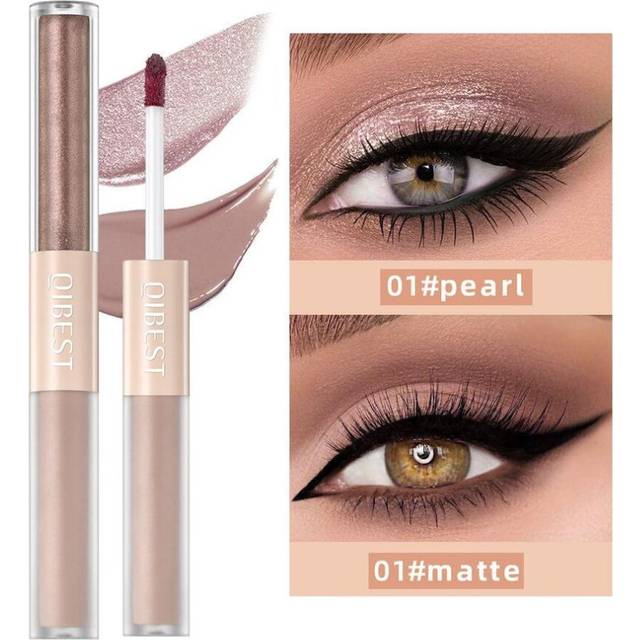(1#) 6 Colors Dual-ended Liquid Eyeshadow Pearl Matte 2-in-1 Eyeshadow Matte Fine Shimmer Glitter Eyeshadow Overlay Natural Highlighting Liquid Eyesha