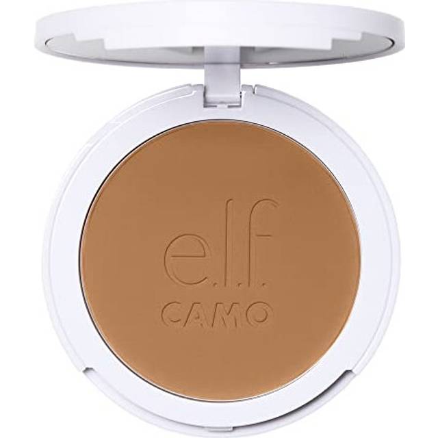 e.l.f. Camo Powder Foundation, Lightweight, Primer - Infused Buildable and Long - Lasting Medium - to - Full Coverage Foundation, Medium 370 N