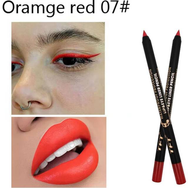 (Color: 7 Orange Red) Long Lasting Eyeliner Pencil+ Free Gift