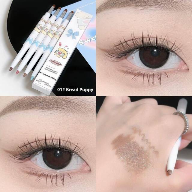 (as the picture, 01) Bunny Eyeliner Glue Pen Adorable Animal Design Dual-use Eyeliner And Eye Shadow Long-lasting Waterproof Makeup Tool