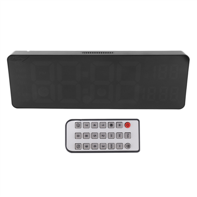 Digital Wall Clock Large Display, Clocks, Modern LED with Remote Control for Room Decor Orange