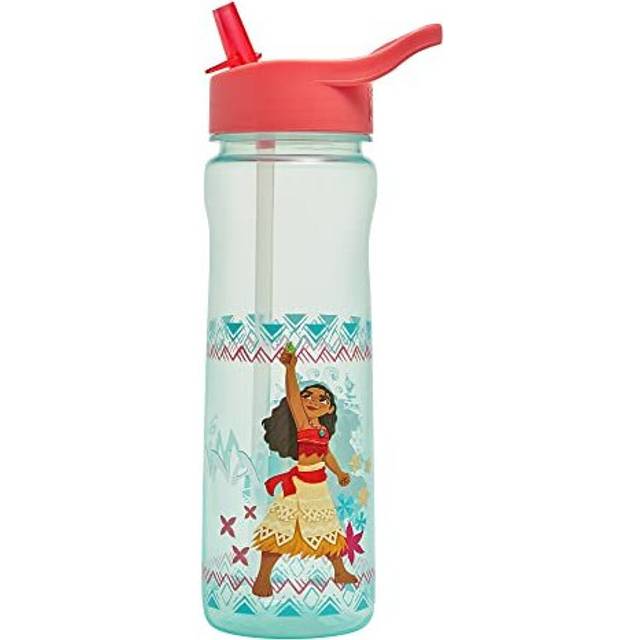 Disney Moana Water Bottle Flip Up Straw 600ml Ã¢ Official Disney Merchandise Kids Reusable Non Spill - BPA Free - Recyclable Plastic - Ideal For