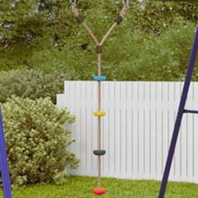 Disc Rope Swing for Kids with 4 Treads Multicolour - One Size