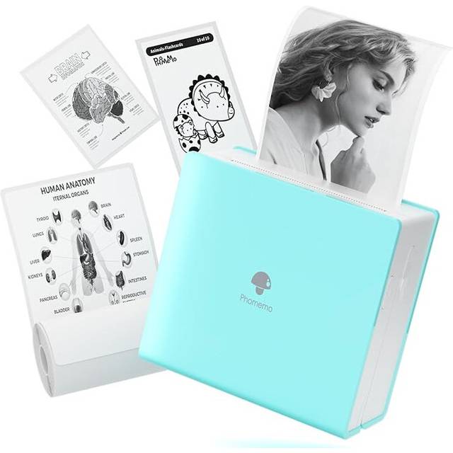 Phomemo M02 Mini Printer Pocket Sticker Printer, 203dpi mini Thermal Printer for Phone, Small Bluetooth Wireless Picture Photo Printer