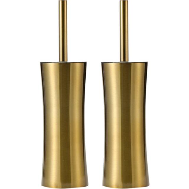 2X Gold Long Handle Toilet Brush Bathroom Cleaning Brush Toilet Cleaning Kit Bathroom Cleaning Tool Accessories
