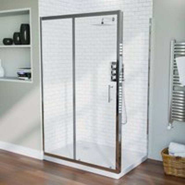 Shower 1200mm Sliding Door with 760 mm Frameless Glass Side Panel Screen