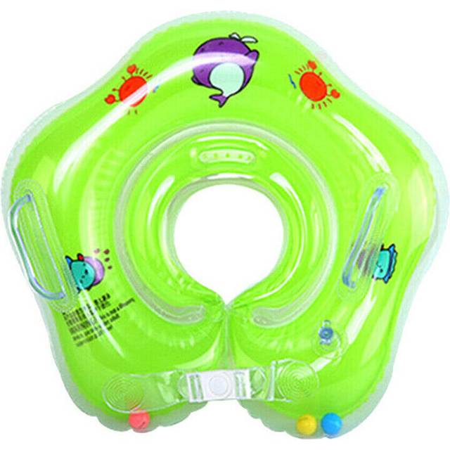 (Green) Baby Swimming Pool Bath Shower Neck Floating Water Tub Inflatable Ring Circle 1-18Months