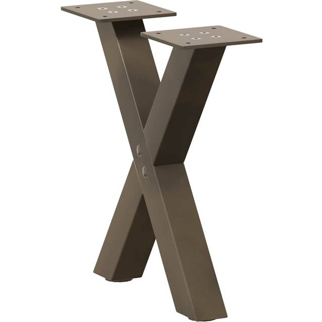 Soffbordsben X-formade 2 st naturstål 37x(30-31) cm stål