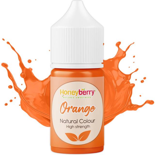 30ml Natural Orange Food Colouring - High Strength Liquid Colour Dye - Highly Concentrated Versatile Edible Colouring Paint for Cooking Decorating