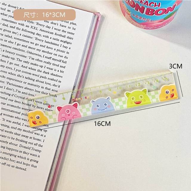 (D 3pcs) 15CM New Cute Kawaii Study Time Color Folding Ruler Multifunction DIY Drawing Rulers For Kids Students Office School Stationery