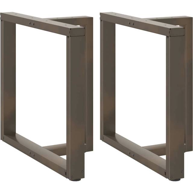 vidaXL Dining Table Legs T-Shaped 2 pcs Black 80x35x(72-73) cm Steel - Brown