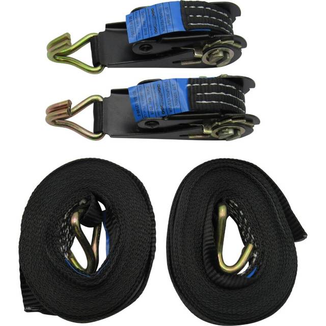 (Pack of 2) Tie Down Ratchet Straps 0.8T 5M x 25MM Black