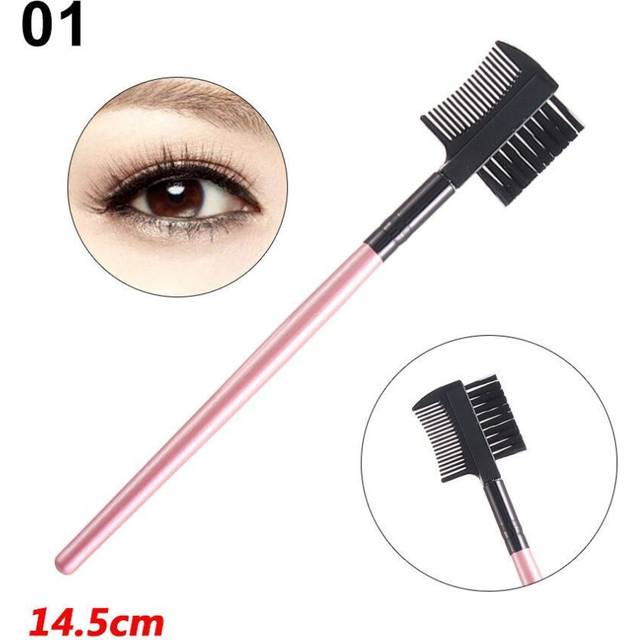 Dual Purpose Makeup Beauty Eyelash Comb 2 in1 Eyebrow Brush Mascara Separator