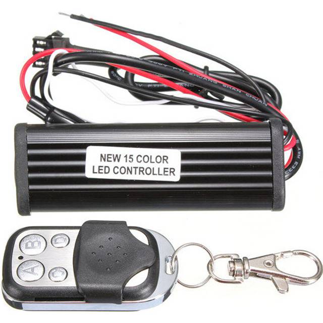 Car Motorcycle RGB Color LED Controller Remote Strip Light Kit Multi-Color