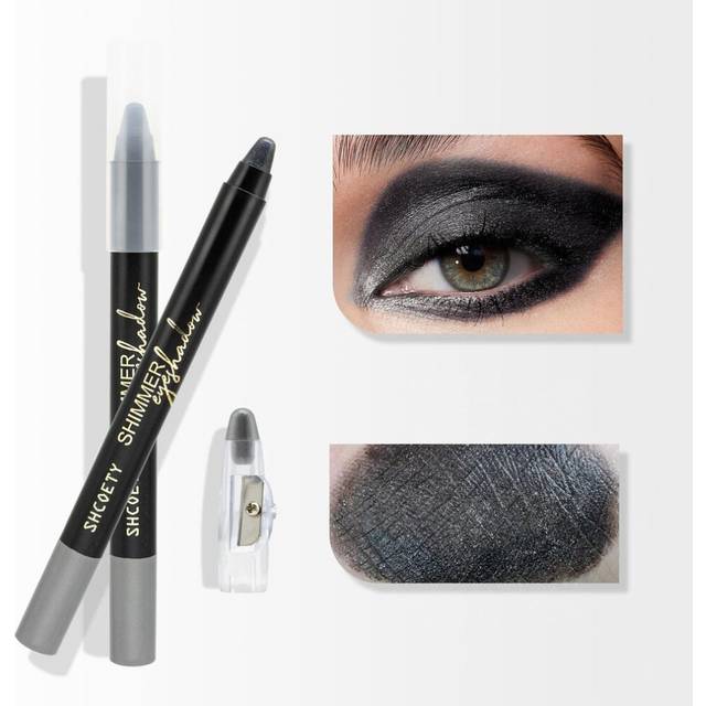 (07) Pinkish Pearly Diamond Highlighter Pen With Pencil Sharpener, Shiny Eyeshadow Eyeliner Pen, Smooth Brightening Eyeliner Pen