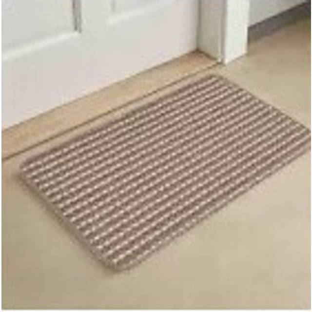 (Beige, 50x80cm) Washable Door Mats Non Slip Stripe Kitchen, Corridor, Hallway Runners Rugs Mats