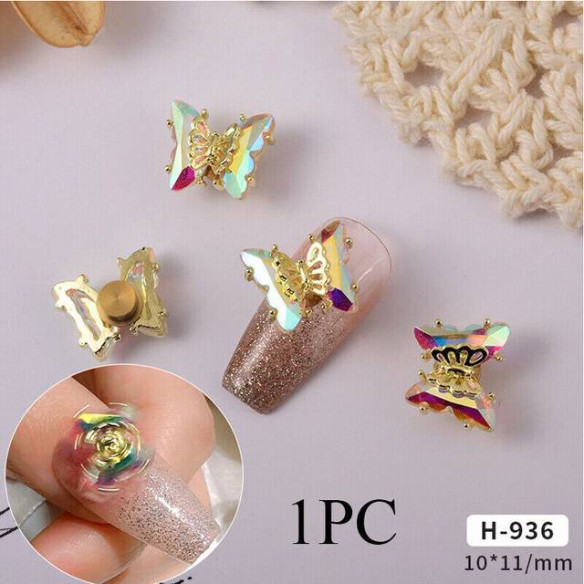 Crystal 3D Nail Art Decoration Moving Butterfly Rhinestone Gems Charms Decor DIY