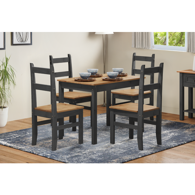 Mercers Furniture Corona Charcoal Budget Dining Set, Grey