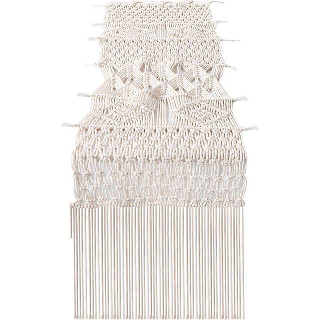 Macrame Table Runner, Boho Wedding Decor, Handwoven Vintage Farmhouse Bohemian Dining Room Style Decorations