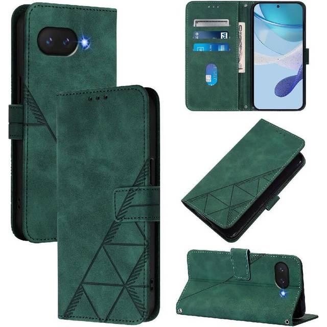 (Green) Case for Google Pixel 9a Wallet Cover Pu Leather