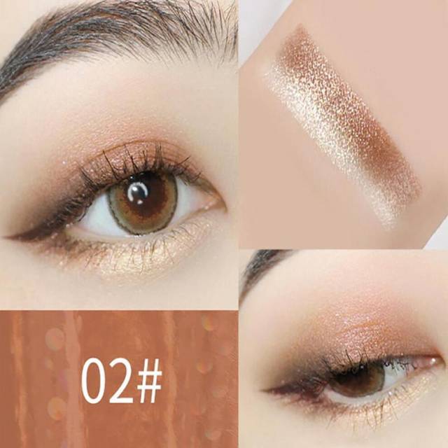 (02) Double Color Glitter Eye Shadow Stick Pencil Eyeshadow Makeup Waterproof Bicolor Shimmer Cosmetics Beauty Makeup Tool