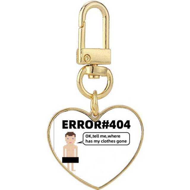 Body Men Look Clothes Art Deco  Fashion Gold Heart Keychain Metal Keyring Holder