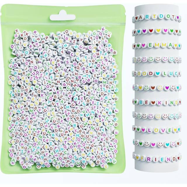 800 PCS Letter Beads for Friendship Bracelets Jewelry Making kit, 28 Styles Assorted Alphabet Beads Colorful Preppy Beads for Teen Girl Gifts