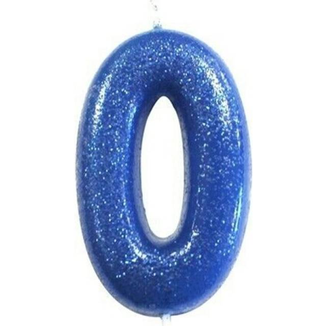 Anniversary House Number 0 Metallic Birthday Pick Candle