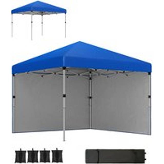 Outsunny 3 x 3m Blue Pop Up Gazebo Party Tent with 2 Sidewalls
