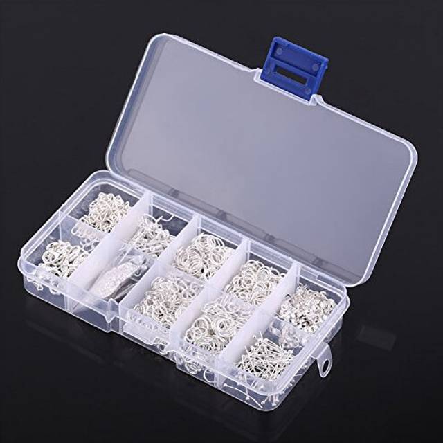 Silver Jewelry Making Supplies Kit, Jewelry Repair Handmade Crafts DIY Kit with Accessories for Bracelets Necklaces Earrings Making