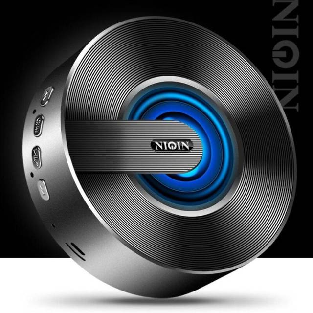 (Black) Wireless Bluetooth Speaker Loud Mobile Phone Mini Portable Outdoor Small Steel Gun Home Audio Car