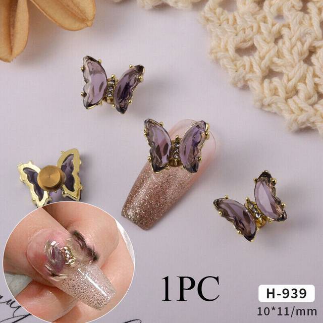 Crystal 3D Nail Art Decoration Moving Butterfly Rhinestone Gems Charms Decor DIY