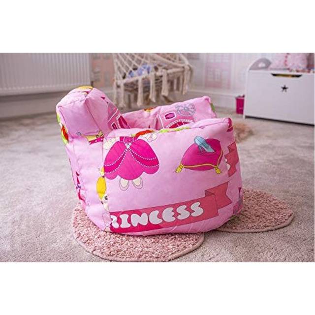 Paul Bean Bag Pink Kids Chairs | Pink with Princesses and Dresses