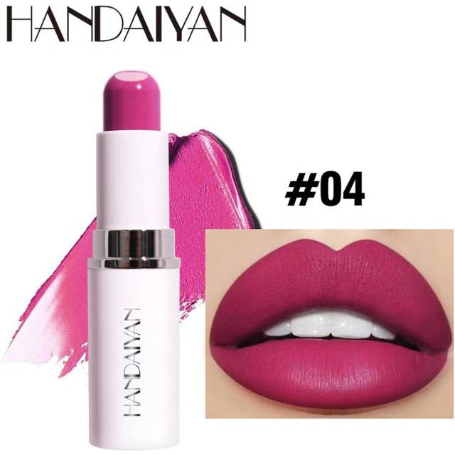 Handaiyan 8 Colors Matte Waterproof Velvet Nude Lipstick Sexy Red Brown Pigments Makeup Long Lasting Profissional 04