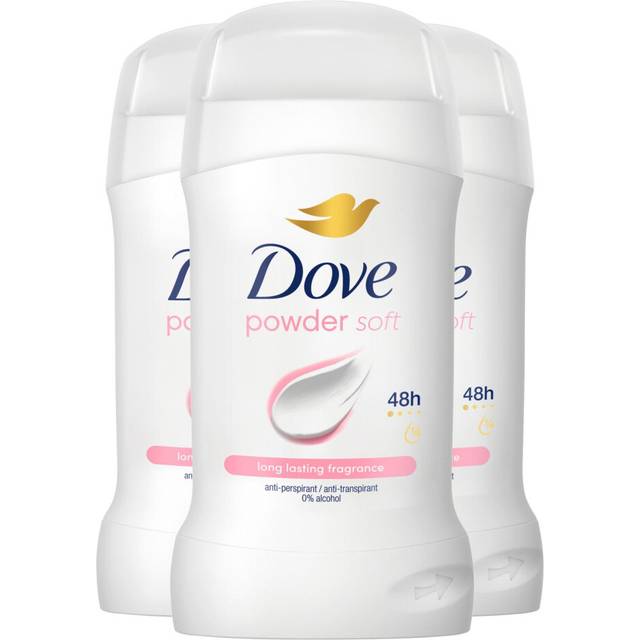 Dove Women Powder Soft Anti-Perspirant Deo Stick with 48H Protection 50ml, 3 Pk