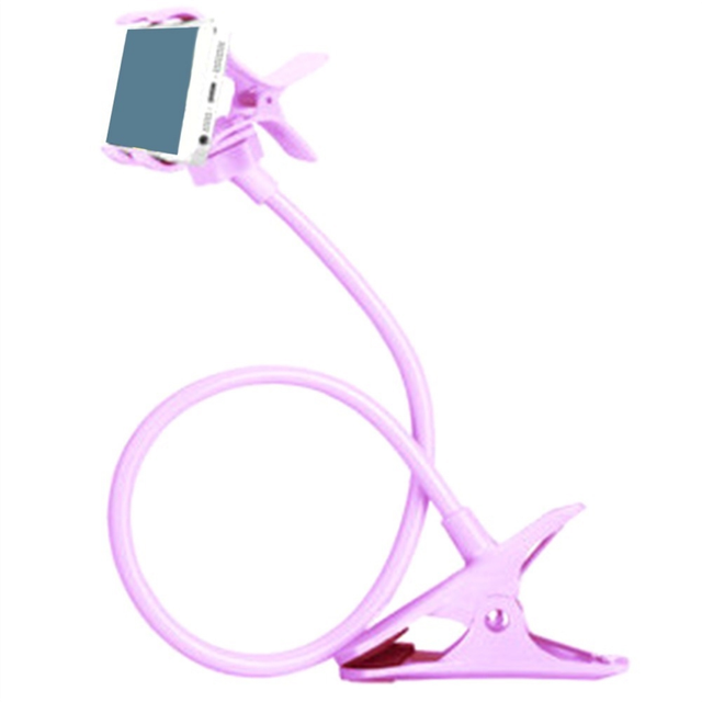 Mobile Phone Holder Flexible Lazy Adjustable Cell Clip Home Bed Desktop Mount Bracket Stand Pink