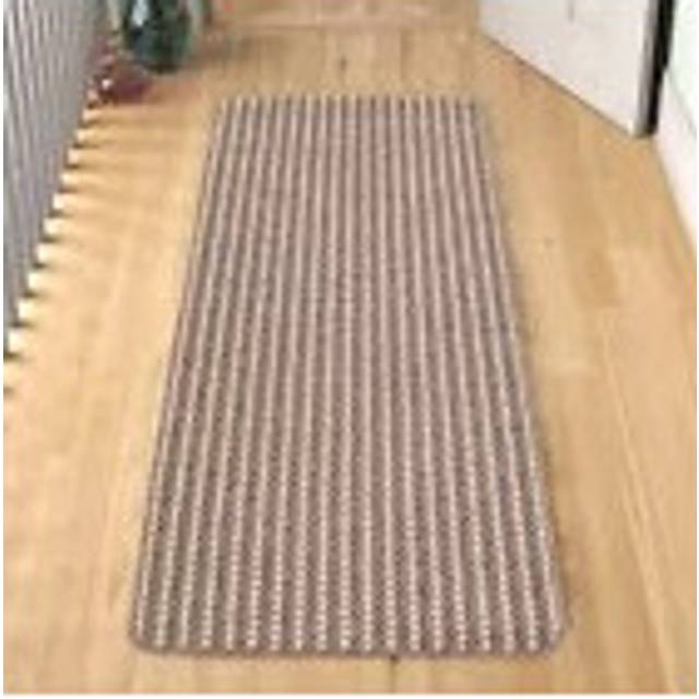 (Beige, 57x120cm) Washable Door Mats Non Slip Stripe Kitchen, Corridor, Hallway Runners Rugs Mats