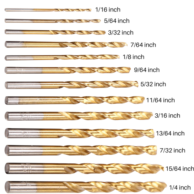 moresk-13Pcs Left Handed Drill Bit Set Bits for Tools