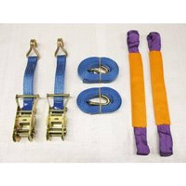 Recovery Ratchet Sets 35MM 6M 3T X2 (Round Slings Tie Down Straps)