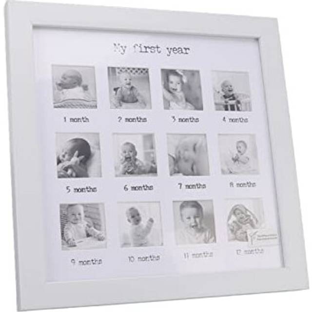 My First Year Photo Frame,12 Months Unique Picture Frame Moments Keepsake Photo Collage Keepsake Frame Impression Kit