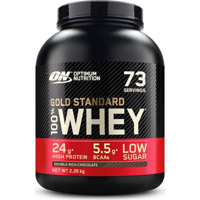 Optimum Nutrition Gold Standard Whey Muscle Building Recovery Protein Powder Glutamine BCAA Amino Acids Rich Chocolate Flavour 73 Servings 2.26 kg