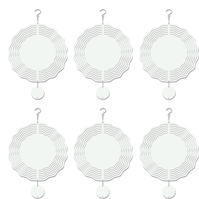 moresk-6Pack 10 Inch Sublimation Wind Spinner Blanks, 3D Wind Spinner, Outdoor Wind Spinners Hanging for Garden