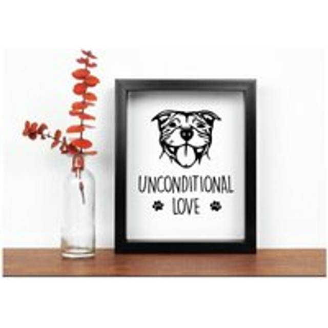Staffy Unconditional Love Inspirational Quote in Frame - Black - One Size