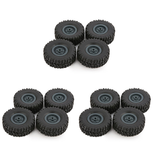 12Pc Rim Tire Tyre for RC 1/16 Climbing Crawler Car B-1/B-24/C-14/C-24/B-16 Truck Model Spare,