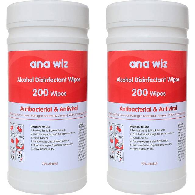 Alcohol Disinfectant Wipes (200 Sheet Tub x 2)